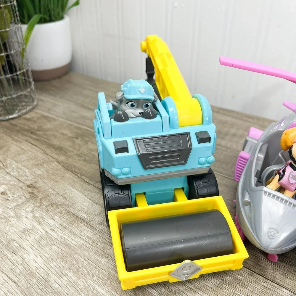 Paw Patrol Toy Vehicle Lot Chase Skye Rubble Motor Police Helicopter Bulldozer